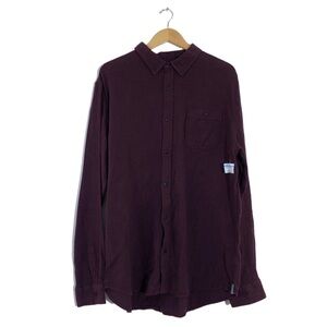 Ezekiel Men's Plus Red Black Chevron StripednButton Down Long Sleeve Shirt XXL